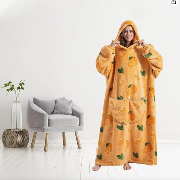 Blanket Hoodie, Long Hooded Blanket Sweatshirt as Birthday Gifts for Women Men, - Picture 3 of 4